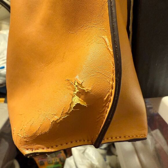 Co-Lab Cognac Vegan Leather Small Tote Bag - Picture 16 of 16